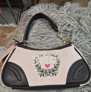 Juicy Couture Pink and Black Heritage Shoulder Bag